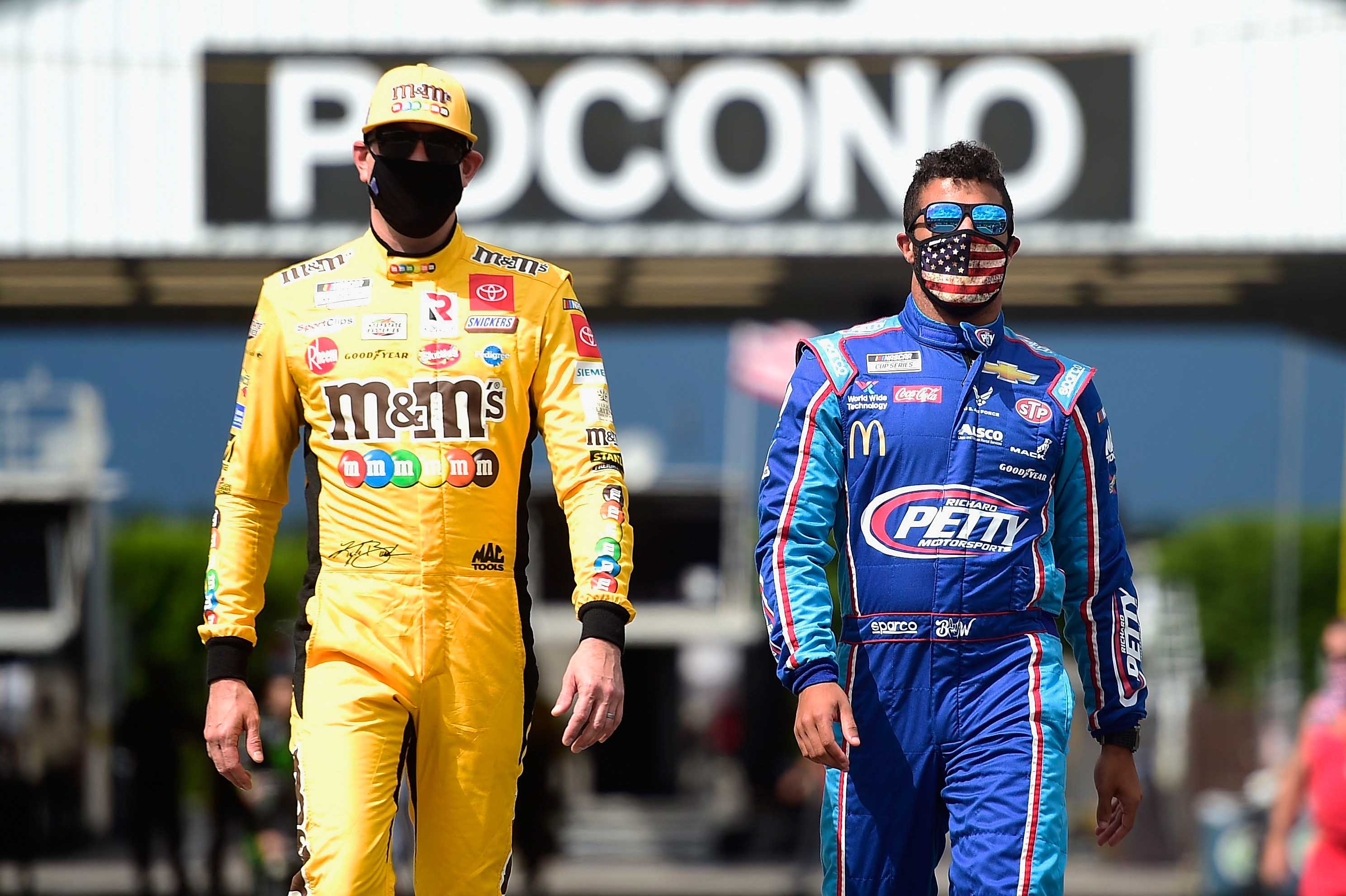 Kyle Busch and Bubba Wallace at Pocono Raceway - NASCAR drivers