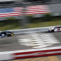 Martin Truex Jr and Denny Hamlin at Pocono Raceway - NASCAR Cup Series