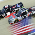 Christian Eckes and Grant Enfinger at Dover International Speedway - NASCAR Truck Series - American Flag