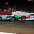 Jimmy Owens and Brandon Overton at Batesville Motor Speedway - Topless 100 - Lucas Oil Late Model Dirt Series 2008