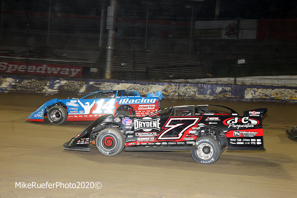 Josh Richards and Ricky Weiss at Eldora Speedway - Dirt Late Model Racing