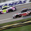 Jimmie Johnson and Cole Custer at Kansas Speedway - NASCAR Cup Series