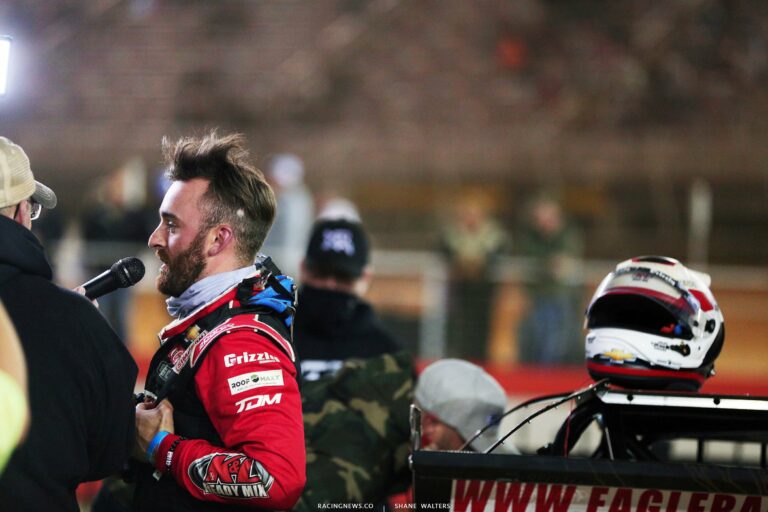 Austin Dillon in victory lane on the Bristol Dirt Track 0878