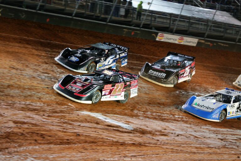 Chris Ferguson, Kyle Larson, Jonathan Davenport and Brandon Overton on The Dirt Track at Bristol Motor Speedway 2440