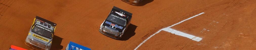 Stewart Friesen, Austin Hill, Grant Enfinger and John Hunter Nemechek - Bristol Dirt Track - NASCAR Truck Series