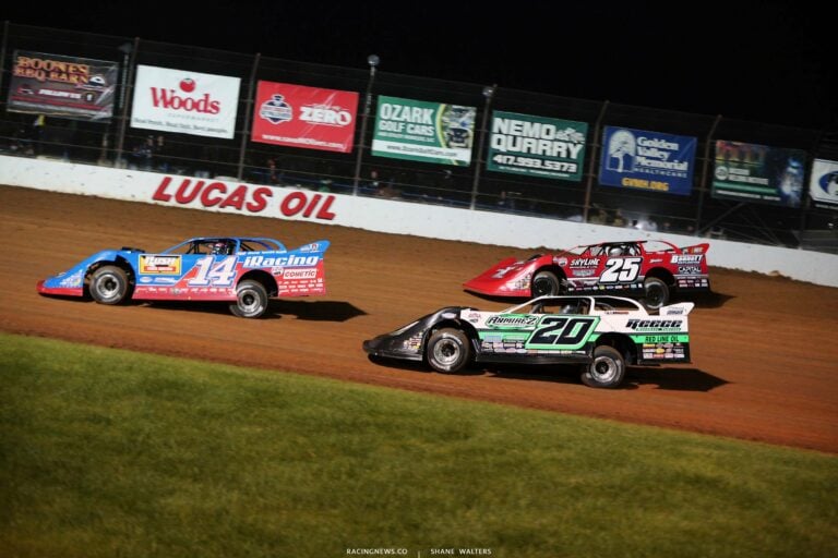 Josh Richards, Jimmy Owens, Shane Clanton at Lucas Oil Speedway - Show Me 100 - Lucas Oil Late Model Dirt Series 6229