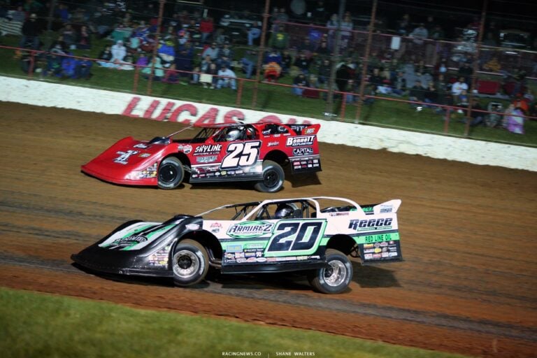 Shane Clanton, Jimmy Owens - Lucas Oil Speedway - Dirt Track Racing - Show Me 100 6239