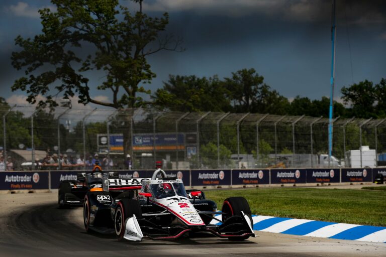 Josef Newgarden leads Pato O'Ward - Detroit Grand Prix - Indycar Series - Belle Isle Park