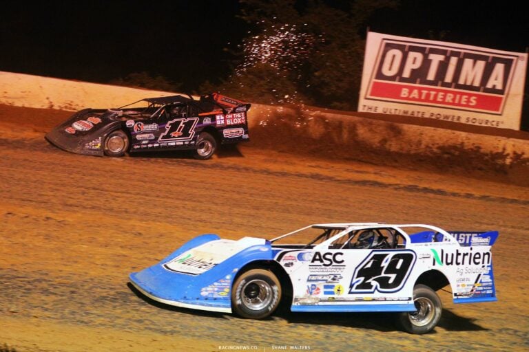 Josh Rice and Jonathan Davenport - Dirt Late Model Sparks - Florence Speedway 8583