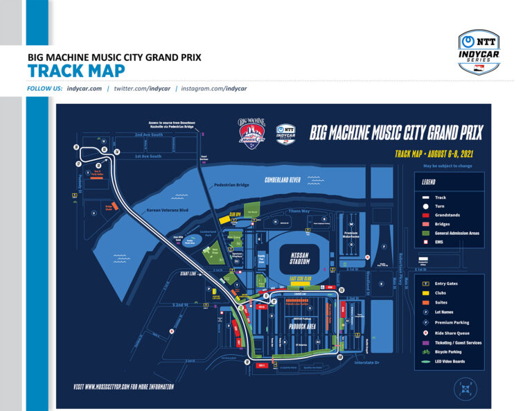 Music City Grand Prix - Indycar Track Map