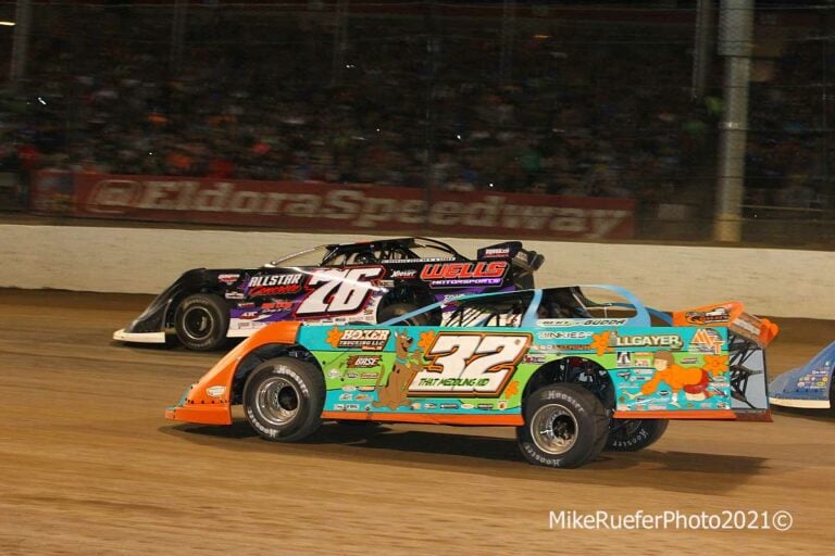 Brandon Overton and Bobby Pierce - Eldora Speedway - Dirt Late Model Racing