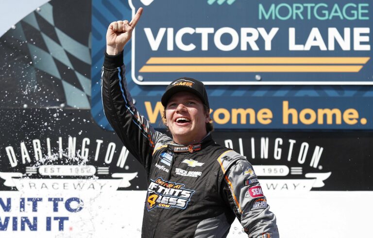 Sheldon Creed in victory lane - NASCAR Truck Series - Darlington Raceway