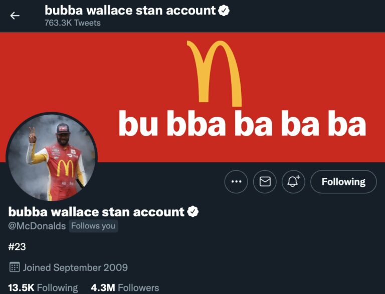 Bubba Wallace stan account