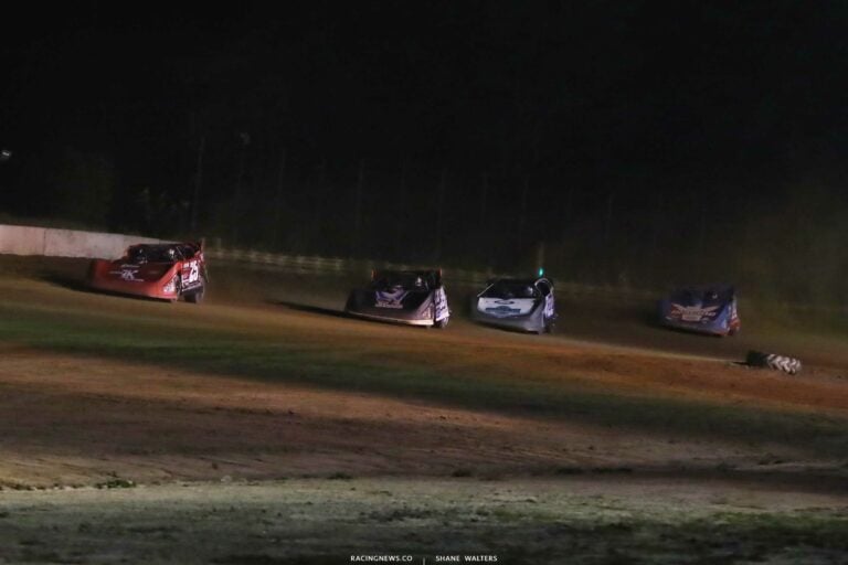 Shane Clanton, Tim McCreadie, Gregg Satterlee, Josh Richards - Raceway 7 - Dirt Track Racing A35I0103