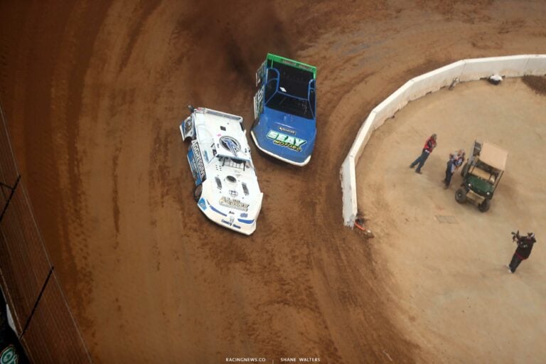 Tyler Carpenter, Tanner English - Dirt Late Model Racing - Gateway Dirt Nationals - Indoor Race A35I1522