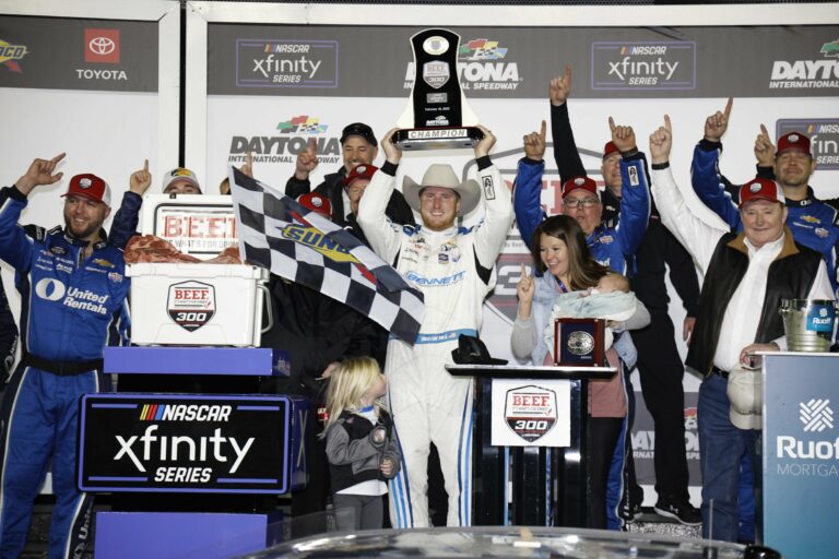Austin Hill in victory lane - NASCAR Xfinity Series - Daytona International Speedway