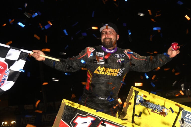 Donny Schatz in victory lane - Volusia Speedway Park - World of Outlaws Sprint Car Series