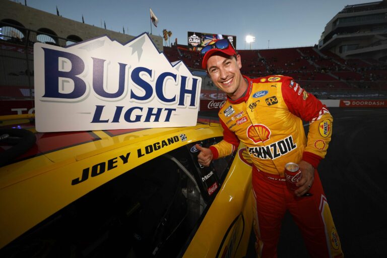 Joey Logano in victory lane - LA Coliseum - NASCAR Cup Series - Busch Clash