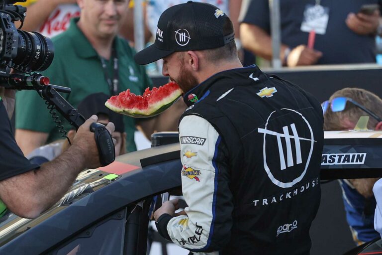 Ross Chastain eats watermelon at Circuit of the Americas (COTA) - NASCAR Cup Series