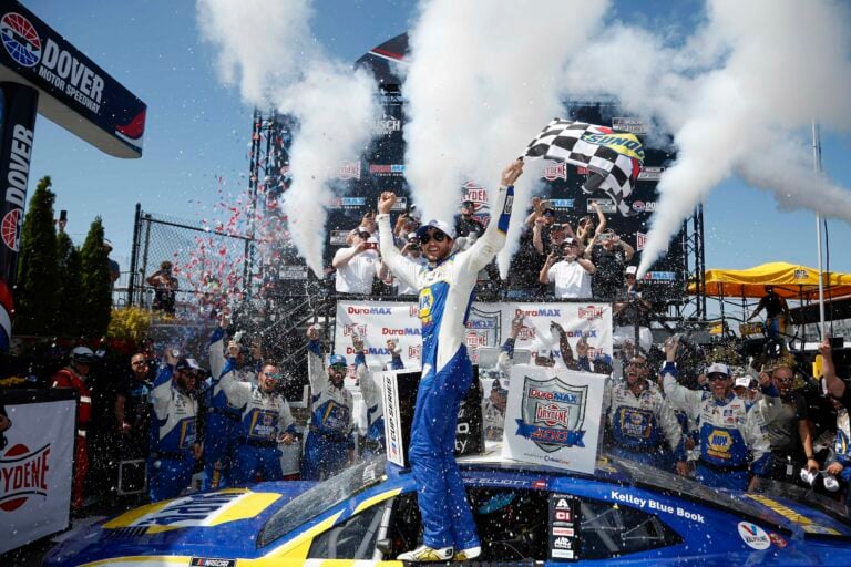 Chase Elliott in victory lane - Dover Motor Speedway - NASCAR Cup Series