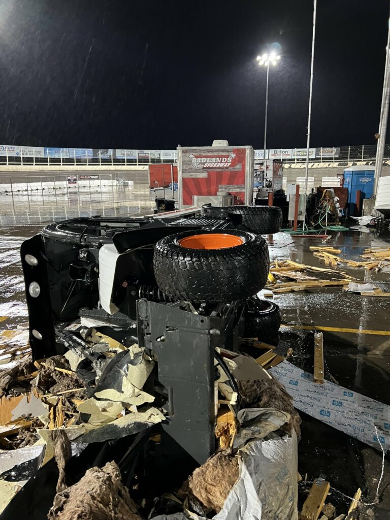 Damage at Huset's Speedway