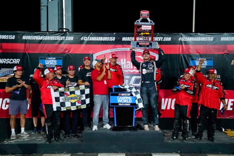 Todd Gilliland in victory lane - NASCAR Truck Series - Knoxville Raceway