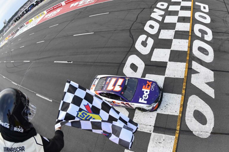 Denny Hamlin wins - Pocono Raceway - NASCAR Cup Series - Small