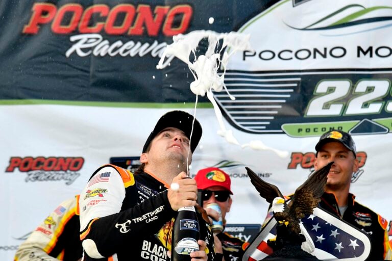 Noah Gragson in victory lane - NASCAR Xfinity Series - Pocono Raceway