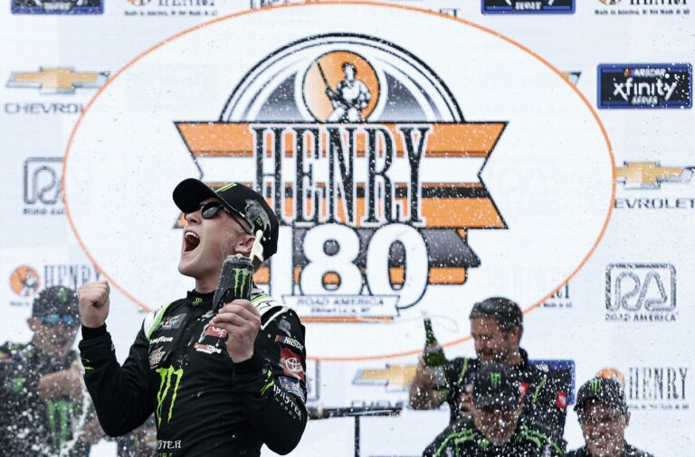 Ty Gibbs in victory lane - Road America - NASCAR Xfinity Series