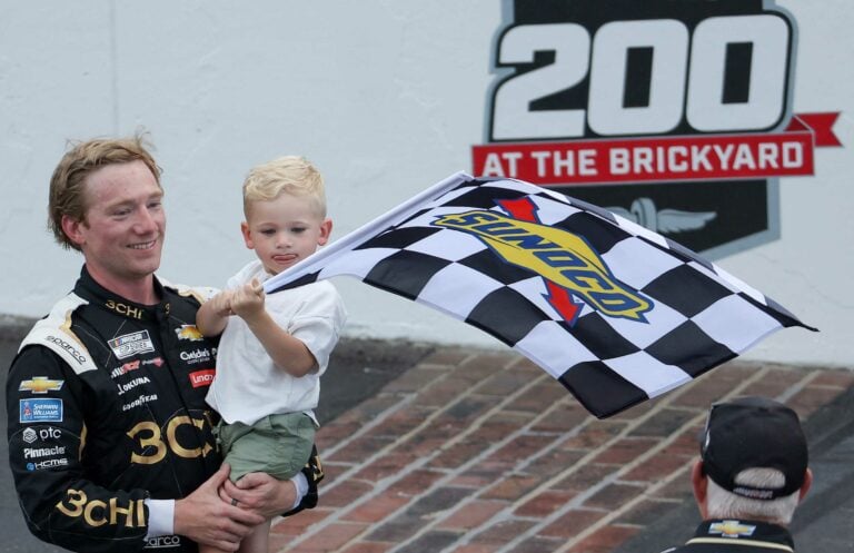 Tyler Reddick and son - Indianapolis Motor Speedway - NASCAR Cup Series