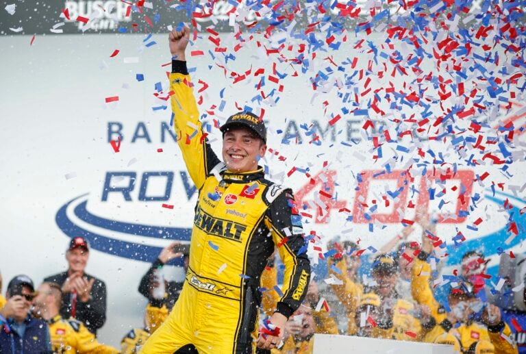 Christopher Bell in victory lane - Charlotte ROVAL - NASCAR Cup Series