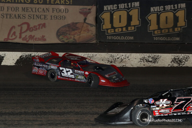Bobby Pierce spins at Vado Speedway Park - Wild West Shootout - Mike Ruefer