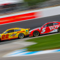 Joey Logano, Kyle Larson - NASCAR Cup Series - New Hampshire Motor Speedway