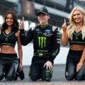 Riley Herbst with Monster Energy Girls - Indianapolis Motor Speedway - - Pennzoil 250 Presented by Advanced Auto Parts - By_ Titus Slaughter (1)