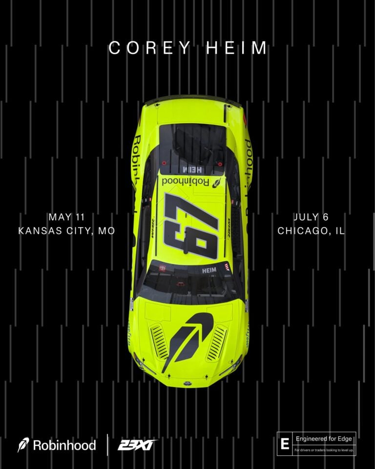 New Robinhood paint scheme for Bubba Wallace, Corey Heim released