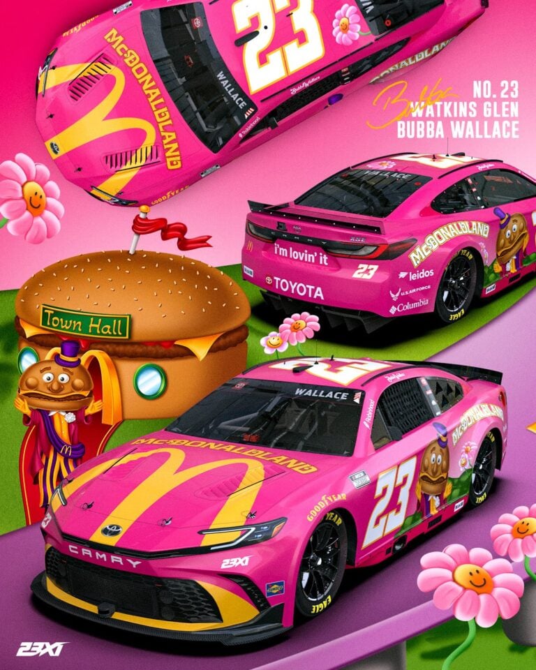 Bubba Wallace - Pink McDonaldland car - Watkins Glen Internationals - Photo 23XI Racing