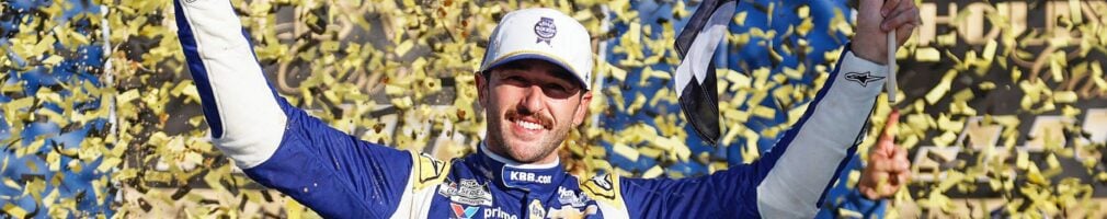 Chase Elliott in victory lane at Kansas Speedway - NASCAR Cup Series