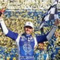 Chase Elliott in victory lane at Kansas Speedway - NASCAR Cup Series