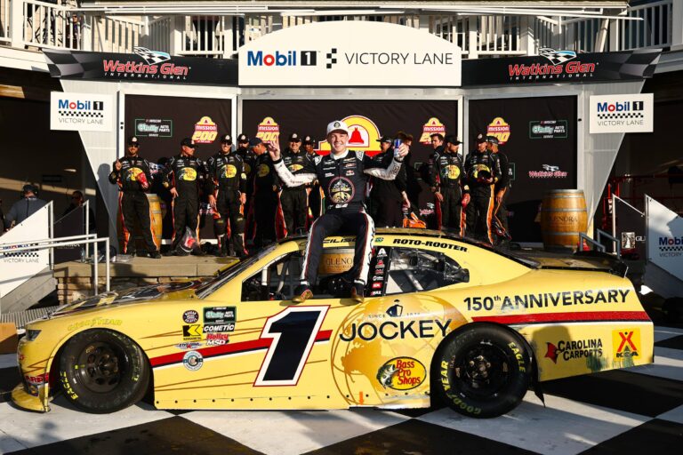 Connor Zilisch in victory lane at Watkins Glen International - NASCAR O'Reilly Series