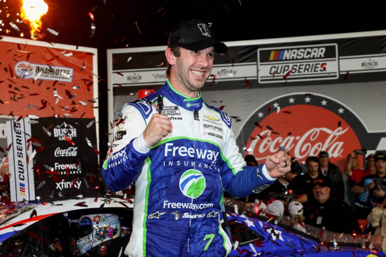 Daniel Suarez in victory lane at Charlotte Motor Speedway - NASCAR Cup Series