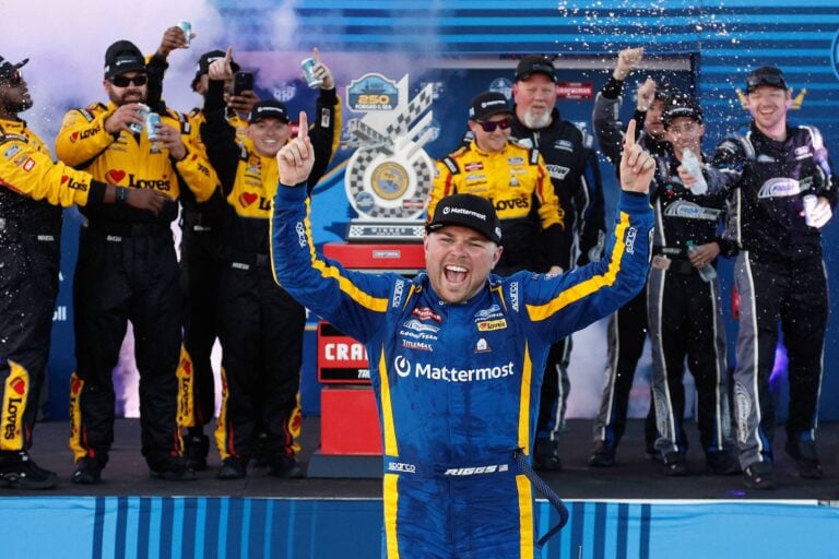 Layne Riggs in victory lane in San Diego - Naval Base Coronado - NASCAR Truck Series
