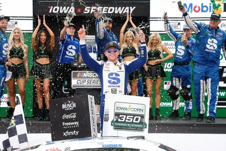 Ty Gibbs in victory lane at Iowa Speedway - NASCAR Cup Series