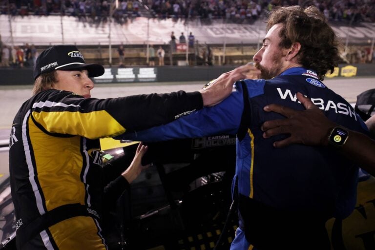 Carson Hocevar trades punches with Ryan Blaney at Bristol Motor Speedway - NASCAR Cup Series