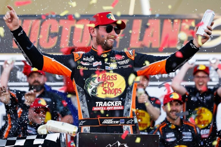 Chase Briscoe in victory lane at Las Vegas Motor Speedway - NASCAR Cup Series